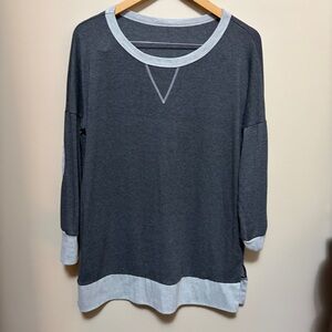 Stylish Women's Dark Gray and Light Gray Sweatshirt